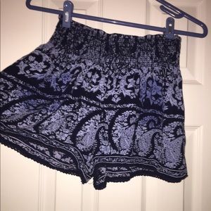 bohemian printed flowy shorts